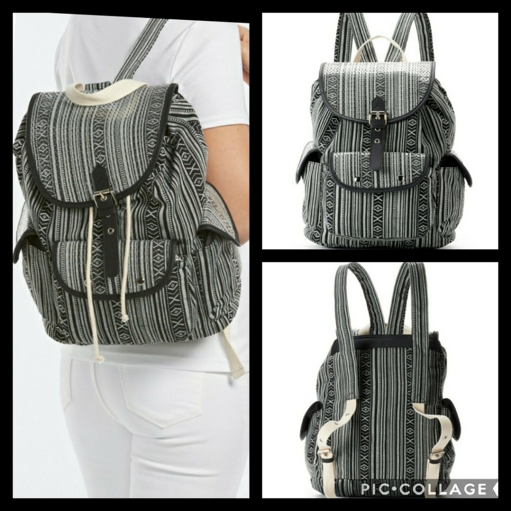 Black & White Backpack w/sequin accents NWT